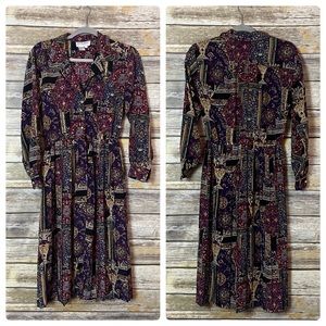 Schrader Vintage Long Sleeve Dress Size 4P